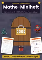 Vorschau - Arbeitsblätter - Weihnachten Mathe Klasse 1 | Arbeitsblätter Rechnen bis 20 | mit Lösungen - Deckblatt