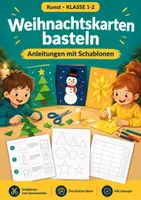 Vorschau - Arbeitsblätter - Weihnachtskarten, Klasse 1-2, Anleitungen - Deckblatt
