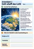 Vorschau - Arbeitsblätter - Gott erschafft die Welt | Religion Klasse 4 Arbeitsblätter | Evangelische Religionslehre | 10 Arbeitsblätter als PDF - Seite 1