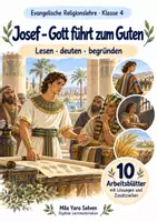 Vorschau - Arbeitsblätter - Josef – Gott führt zum Guten | Religion Klasse 4 Arbeitsblätter | Evangelische Religionslehre | 10 Arbeitsblätter als PDF - Deckblatt