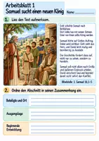 Vorschau - Arbeitsblätter - David – Gott sieht das Herz | Religion Klasse 4 Arbeitsblätter | Evangelische Religionslehre | 10 Arbeitsblätter als PDF - Seite 1