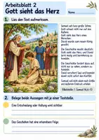 Vorschau - Arbeitsblätter - David – Gott sieht das Herz | Religion Klasse 4 Arbeitsblätter | Evangelische Religionslehre | 10 Arbeitsblätter als PDF - Seite 2