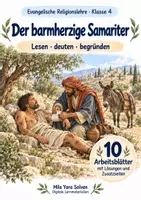 Vorschau - Arbeitsblätter - Der barmherzige Samariter | Religion Klasse 4 Arbeitsblätter | Evangelische Religionslehre | 10 Arbeitsblätter als PDF - Deckblatt