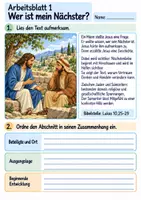 Vorschau - Arbeitsblätter - Der barmherzige Samariter | Religion Klasse 4 Arbeitsblätter | Evangelische Religionslehre | 10 Arbeitsblätter als PDF - Seite 1