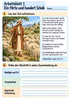 Vorschau - Arbeitsblätter - Das verlorene Schaf | Religion Klasse 4 Arbeitsblätter | Evangelische Religionslehre | 10 Arbeitsblätter als PDF - Seite 1
