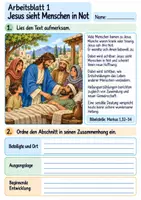 Vorschau - Arbeitsblätter - Jesus hilft und heilt | Religion Klasse 4 Arbeitsblätter | Evangelische Religionslehre | 10 Arbeitsblätter als PDF - Seite 1