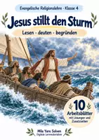 Vorschau - Arbeitsblätter - Jesus stillt den Sturm | Religion Klasse 4 Arbeitsblätter | Evangelische Religionslehre | 10 Arbeitsblätter als PDF - Deckblatt