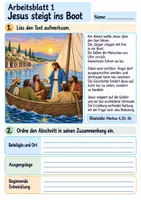 Vorschau - Arbeitsblätter - Jesus stillt den Sturm | Religion Klasse 4 Arbeitsblätter | Evangelische Religionslehre | 10 Arbeitsblätter als PDF - Seite 1