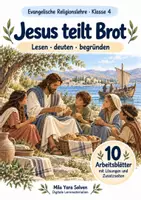 Vorschau - Arbeitsblätter - Jesus teilt Brot | Religion Klasse 4 Arbeitsblätter | Evangelische Religionslehre | 10 Arbeitsblätter als PDF - Deckblatt