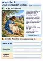 Vorschau - Arbeitsblätter - Beten mit Jesus | Religion Klasse 4 Arbeitsblätter | Evangelische Religionslehre | 10 Arbeitsblätter als PDF - Seite 1