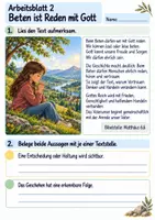 Vorschau - Arbeitsblätter - Beten mit Jesus | Religion Klasse 4 Arbeitsblätter | Evangelische Religionslehre | 10 Arbeitsblätter als PDF - Seite 2