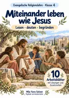 Vorschau - Arbeitsblätter - Miteinander leben wie Jesus | Religion Klasse 4 Arbeitsblätter | Evangelische Religionslehre | 10 Arbeitsblätter als PDF - Deckblatt