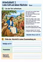 Vorschau - Arbeitsblätter - Miteinander leben wie Jesus | Religion Klasse 4 Arbeitsblätter | Evangelische Religionslehre | 10 Arbeitsblätter als PDF - Seite 1