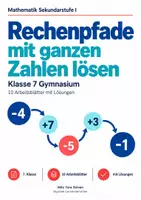 Vorschau - Arbeitsblätter - Rechenpfade mit ganzen Zahlen lösen - Deckblatt