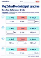 Vorschau - Arbeitsblätter - Weg Zeit und Geschwindigkeit berechnen - Seite 3