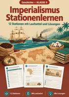 Vorschau - Arbeitsblätter - Imperialismus, Klasse 9, Stationenlernen - Deckblatt