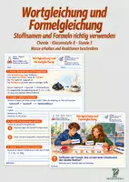 Vorschau - Stundenentwürfe - Chemie Klasse 8: Wortgleichung und Formelgleichung | Masse erhalten und Reaktionen beschreiben - Deckblatt