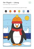 Vorschau - Arbeitsblätter - Rechenmalblätter Winter Klasse 1–4 – Mathe Paket | Pinguin, Eisbär, Schlitten, Schneemann, mit Lösungen - Seite 3