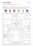 Vorschau - Arbeitsblätter - Rechenmalblätter Winter Klasse 3 – Mathe Einmaleins, Plus und Minus bis 1000 | Pinguin, Eisbär, Schlitten, Schneemann, mit Lösungen - Seite 2