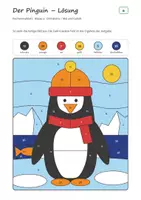 Vorschau - Arbeitsblätter - Rechenmalblätter Winter Klasse 3 – Mathe Einmaleins, Plus und Minus bis 1000 | Pinguin, Eisbär, Schlitten, Schneemann, mit Lösungen - Seite 3