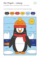 Vorschau - Arbeitsblätter - Rechenmalblätter Winter Klasse 4 – Mathe bis 1 Million, Mal und Geteilt mit Stufenzahlen | Pinguin, Eisbär, Schlitten, Schneemann, mit Lösungen - Seite 3