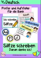 Vorschau - Anderer Materialtyp - Sätze schreiben Merkwissen als Poster und Aufsteller (Abschreiben, Großschreibung) - Deckblatt