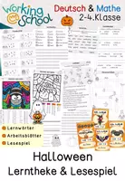 Vorschau - Arbeitsblätter - Halloween | Mathe | Deutsch | Klasse 2-4 | Lerntheke & Lesespiel - Seite 1