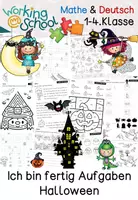 Vorschau - Arbeitsblätter - Halloween | Ich bin fertig Aufgaben | Freiarbeit | Klasse 1-4 - Deckblatt
