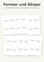 Vorschau - Aufgabenkarten - Formen und Körper: 24 Auftragskarten für die Vertretungsstunde, Klasse 1 bis 4 - Deckblatt