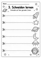 Vorschau - Arbeitsblätter - Mein Weltraum-Förderheft – 15 abwechslungsreiche Übungen für Vorschule & Förderung | Schneiden, Zählen, Rätseln & Nachspuren - Seite 3