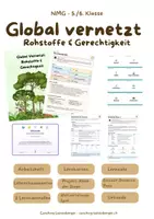 Vorschau - Unterrichtsreihen - Global vernetzt: Rohstoffe & Gerechtigkeit | Komplett-Bundle mit Lernkontrollen & Projekt | Zyklus 2 - Deckblatt