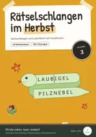 Vorschau - Arbeitsblätter - Herbstliche Leserätsel für Klasse 3 | Wortschlangen, Leserätsel, Lesetraining, Deutsch, Freiarbeit, mit Lösungen - Seite 1