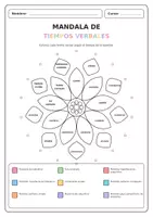 Vista previa - Manualidades / Dibujos para colorear - Mandala tiempos verbales con solucionario - Portada