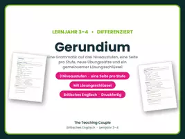 Vorschau - Arbeitsblätter - Gerundium Englisch – differenziert - Deckblatt