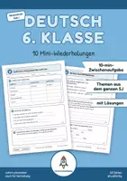 Vorschau - Arbeitsblätter - Deutsch Klasse 6 Mini-Wiederholungen mit Lösungen, Realschule/Sek1, Zwischenaufgabe, Einstieg - Deckblatt