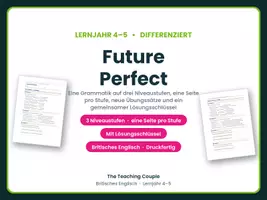 Vorschau - Arbeitsblätter - Future Perfect Englisch – differenziert - Deckblatt
