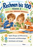 Vorschau - Arbeitsblätter - Rechnen bis 100 - tägliche Übung, Rechenmauer, Zahlenstrahl - Deckblatt