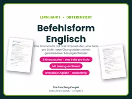 Vorschau - Arbeitsblätter - Befehlsform Englisch – differenziert - Deckblatt