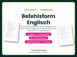 Vorschau - Arbeitsblätter - Befehlsform Englisch – Vertiefung - Deckblatt
