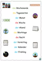 Vorschau - Arbeitsblätter - Lesen und verbinden „Tag, Woche, Monat, Jahr“ | DaZ – Zeit, Tageszeiten & Jahreszeiten - Seite 2
