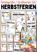 Vorschau - Anderer Materialtyp - Herbstferien Grußkarten / Feriengrüße - Deckblatt