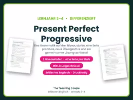 Vorschau - Arbeitsblätter - Present Perfect Continuous – differenziert - Deckblatt