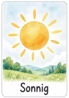 Vorschau - Bildkarten - Wetterkarten Kita | Wetterkarten Morgenkreis | Sprachförderung | A6-Format - Seite 1