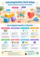 Vorschau - Poster - Achsensymmetrie durch Falten Mathematik, Klasse 2 - Deckblatt