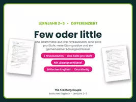 Vorschau - Arbeitsblätter - Few oder little – differenziert - Deckblatt