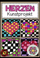 Vorschau - Mal- und Bastelvorlagen - Herzen gestalten – Kunstprojekt mit Malvorlagen | 4.–5. Klasse - Deckblatt