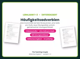 Vorschau - Arbeitsblätter - Häufigkeitsadverbien – differenziert - Deckblatt