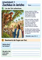Vorschau - Arbeitsblätter - Zachäus begegnet Jesus | Religion Klasse 4 Arbeitsblätter | Evangelische Religionslehre | 10 Arbeitsblätter als PDF - Seite 1