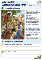 Vorschau - Arbeitsblätter - Zachäus begegnet Jesus | Religion Klasse 4 Arbeitsblätter | Evangelische Religionslehre | 10 Arbeitsblätter als PDF - Seite 2