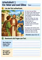 Vorschau - Arbeitsblätter - Der verlorene Sohn | Religion Klasse 4 Arbeitsblätter | Evangelische Religionslehre | 10 Arbeitsblätter als PDF - Seite 1